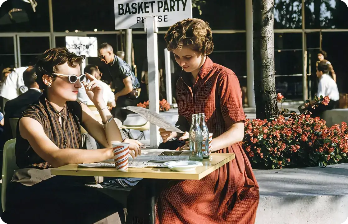 sharpen old dining out photos