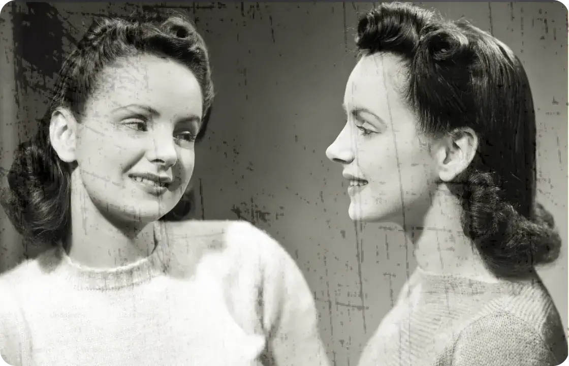 damaged and vintage woman picture